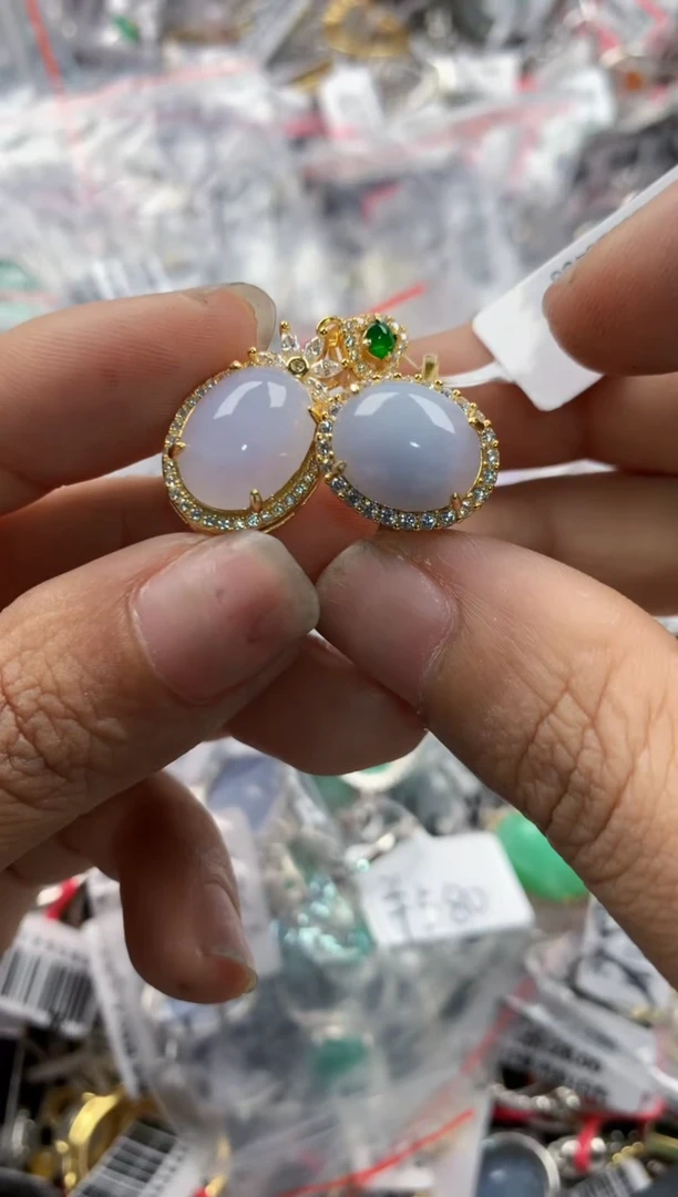 银S925镶嵌戒指翡翠14      5
