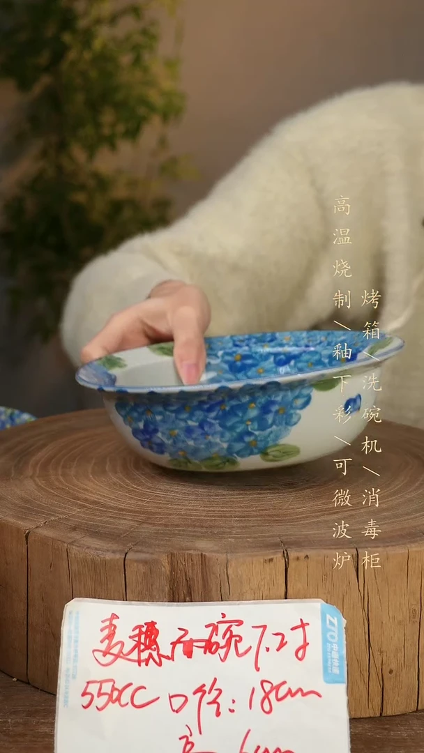 碗瓷景德镇手工手绘高温瓷釉下彩