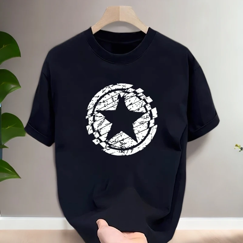 啄木鸟2025夏季纯棉男士短袖t恤简约宽松圆领衣服打底衫全棉T半袖