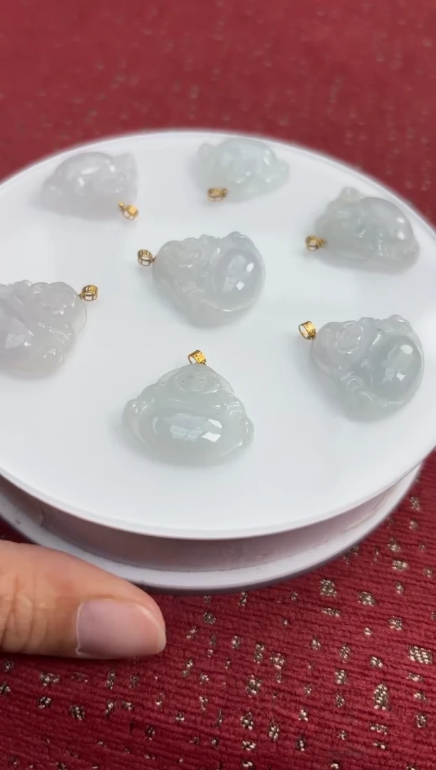 颈饰18K金镶嵌翡翠403282/翡翠佛公/多样性发一