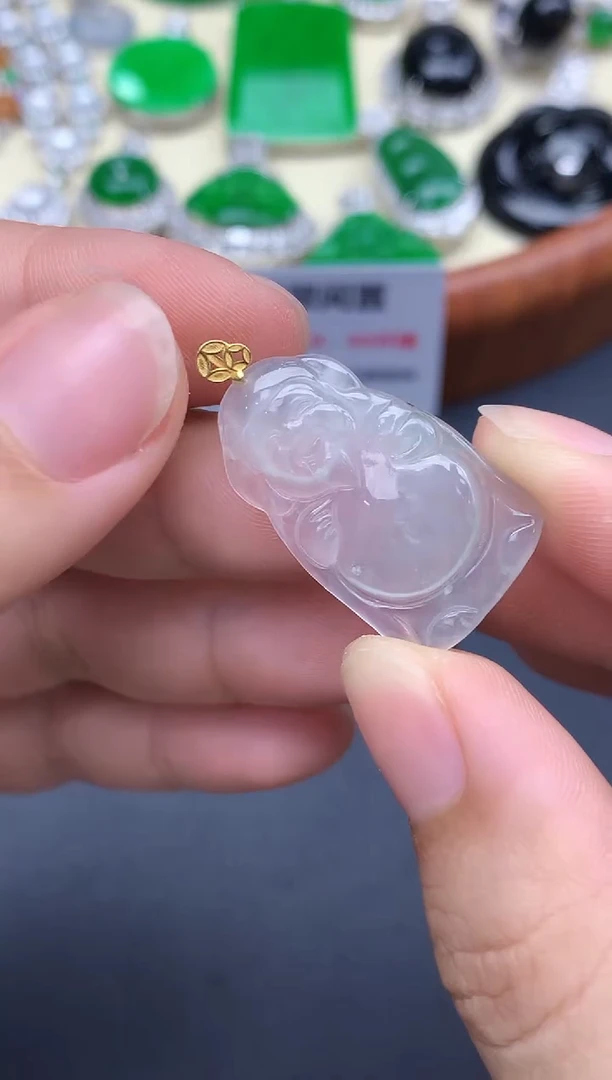 颈饰18K金镶嵌翡翠47-中国好珍宝