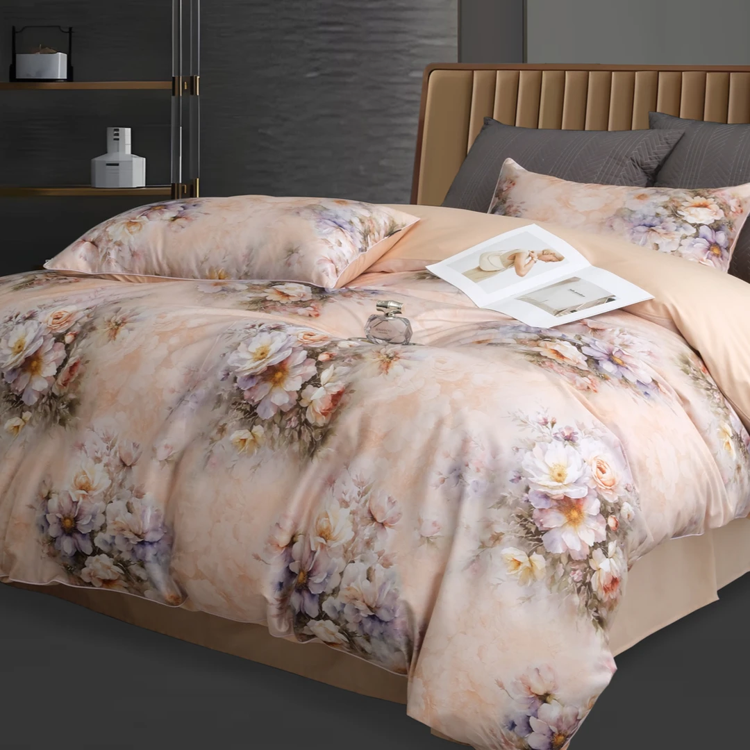 C7869 纯棉滚绳活性数码印花100s加大四件套 束漫-粉220*240