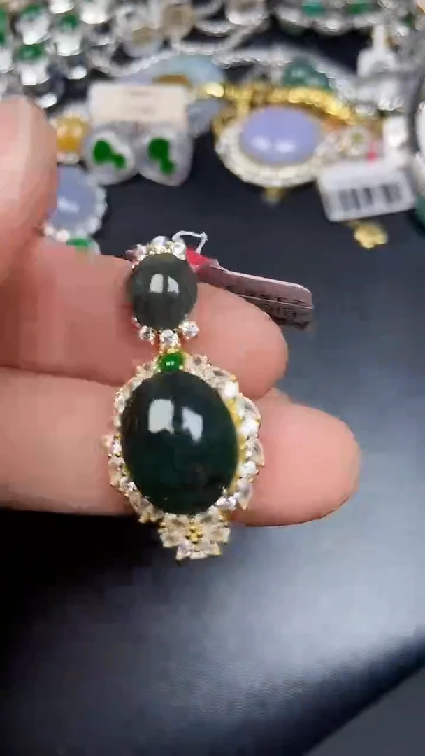 银S925镶嵌戒指翡翠3090