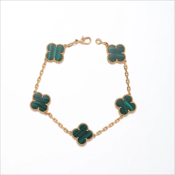精工CNC 绿色四叶草手链设计轻奢气质 1073