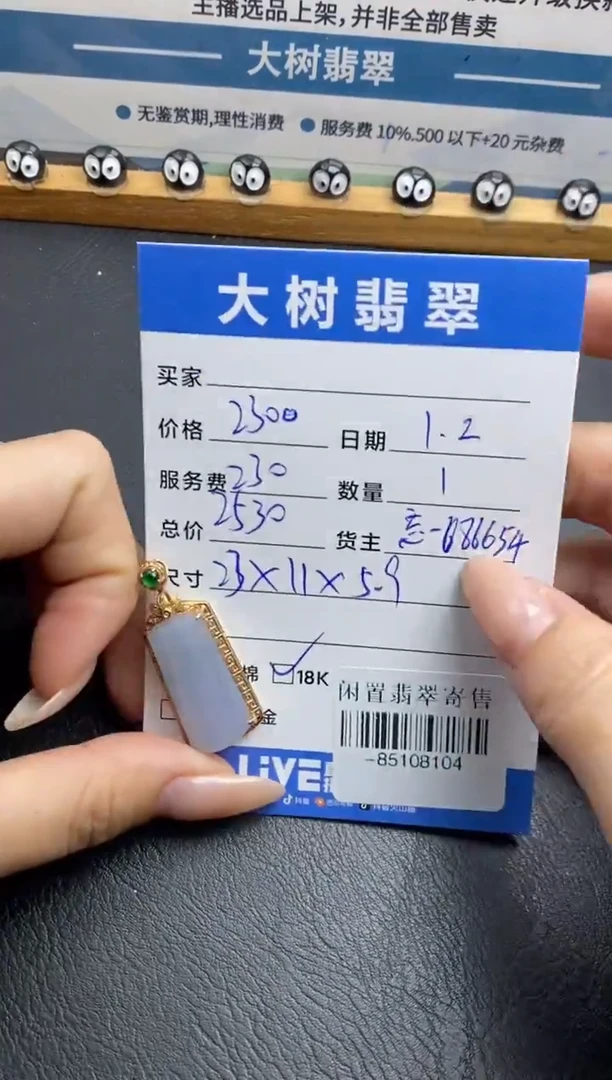 颈饰18K金镶嵌翡翠-85108104