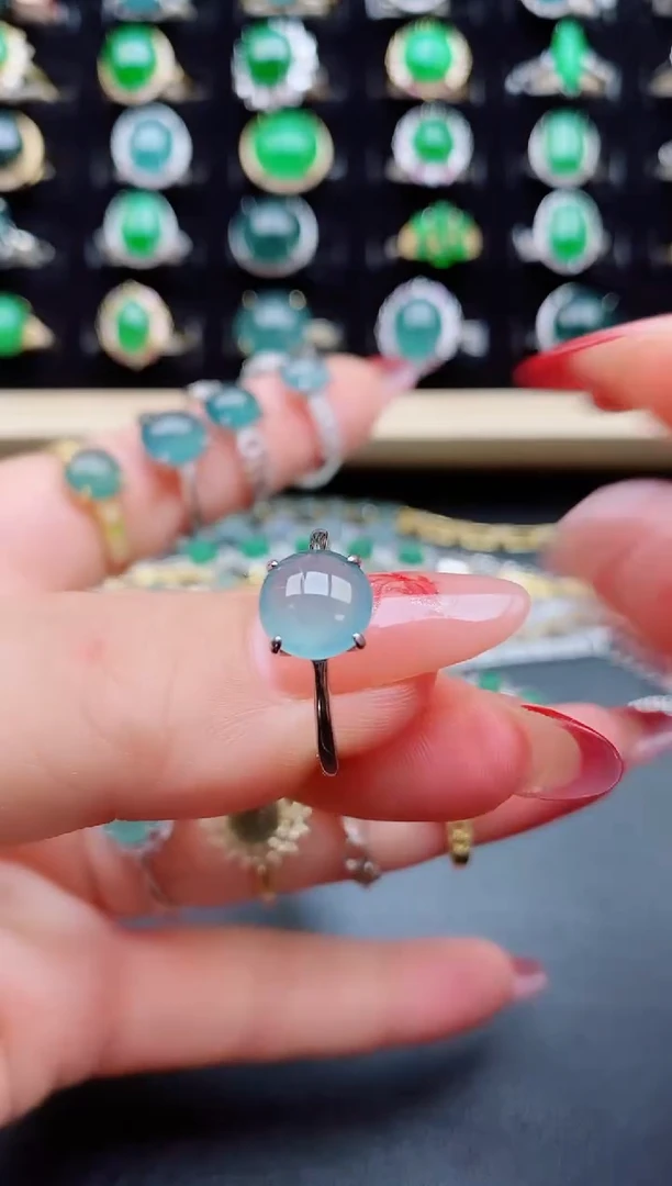 【闪购商品】翡翠戒指银S925镶嵌50805085