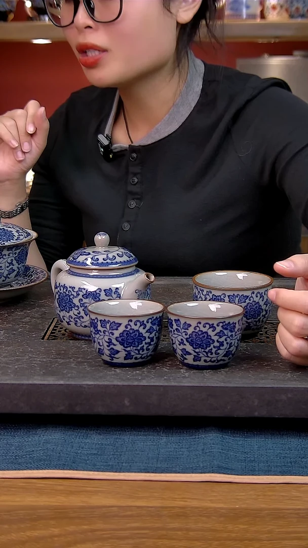 简装家用款4件套 老陶泥开片纹陶瓷茶具