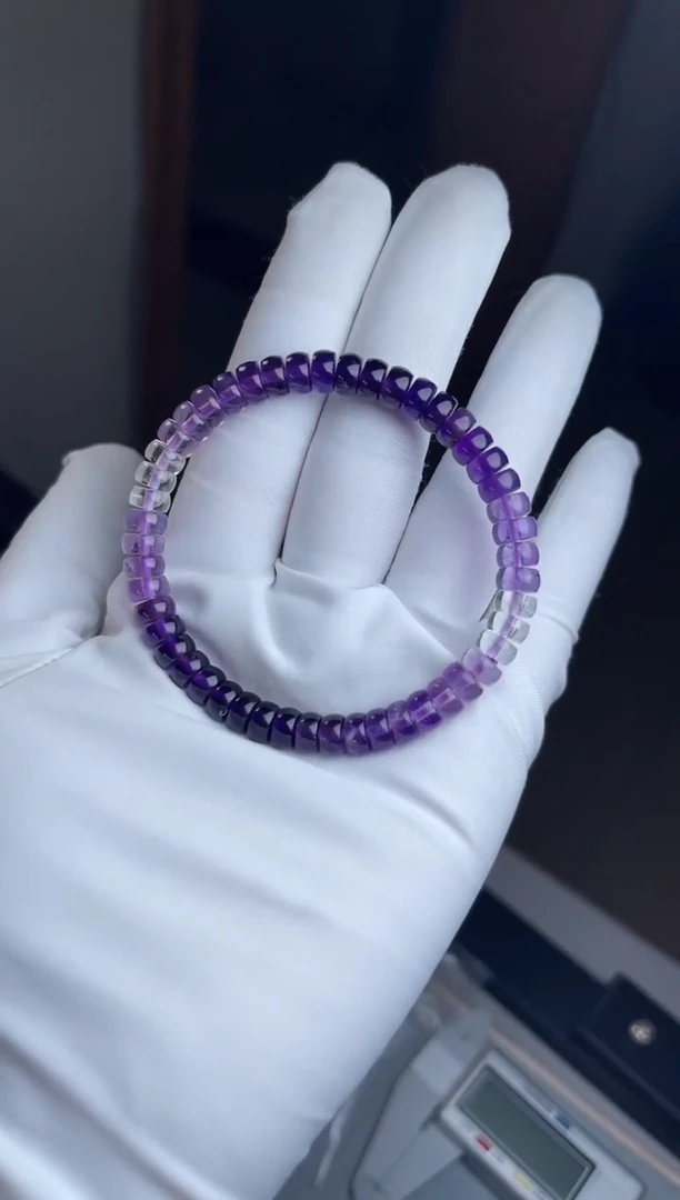 水晶手串未镶嵌紫水晶渐变单圈手串