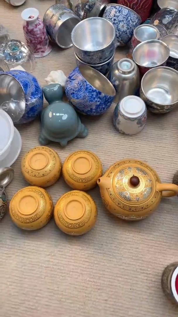 【闪购商品】瓷片@@@@@@@@@@黄金段泥一壶四杯