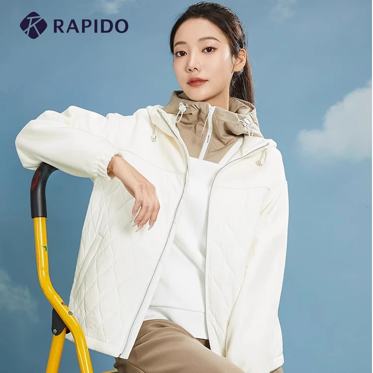 Rapido秋冬新款女子O系列户外风简约拼接摇粒绒棉服CP3838O41