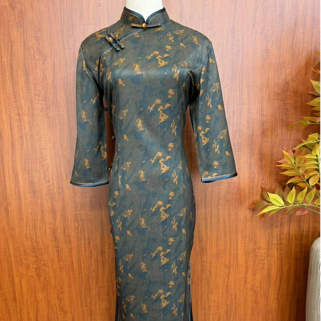 【 星海蓝】2024年秋季新款复古百搭优雅大方日常淑女旗袍