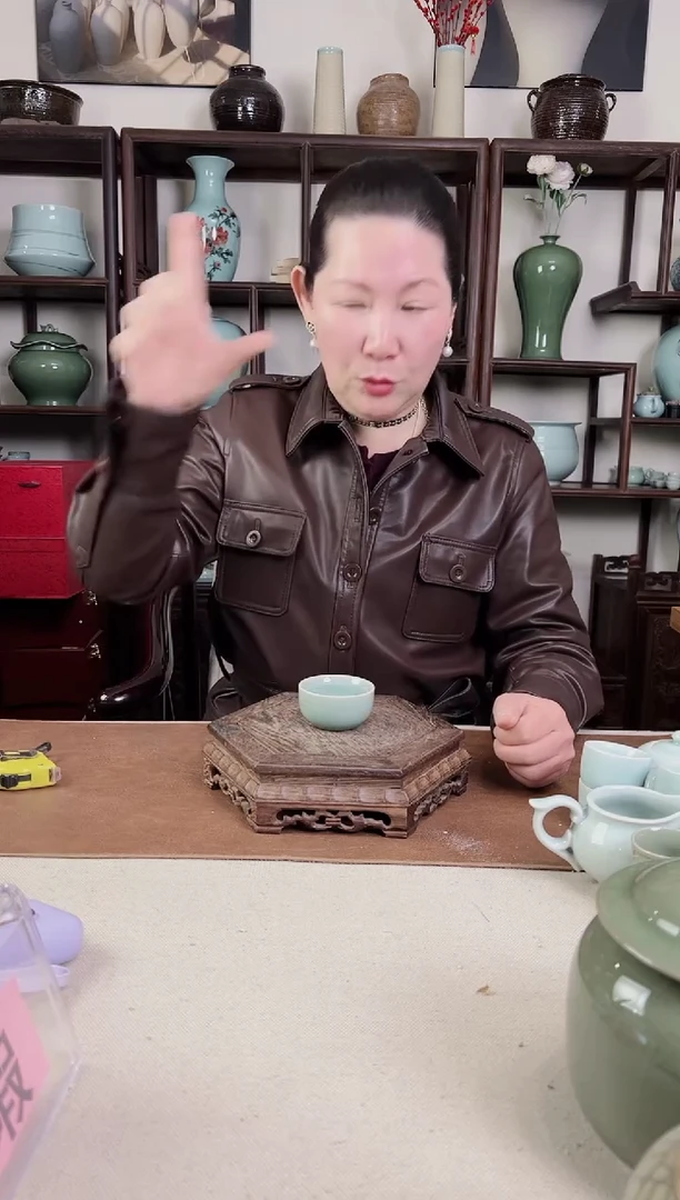 【闪购商品】杯青瓷 老梅青 托烧单杯