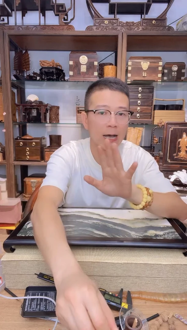 乌木类书架556紫光檀云石干泡台50*27*4