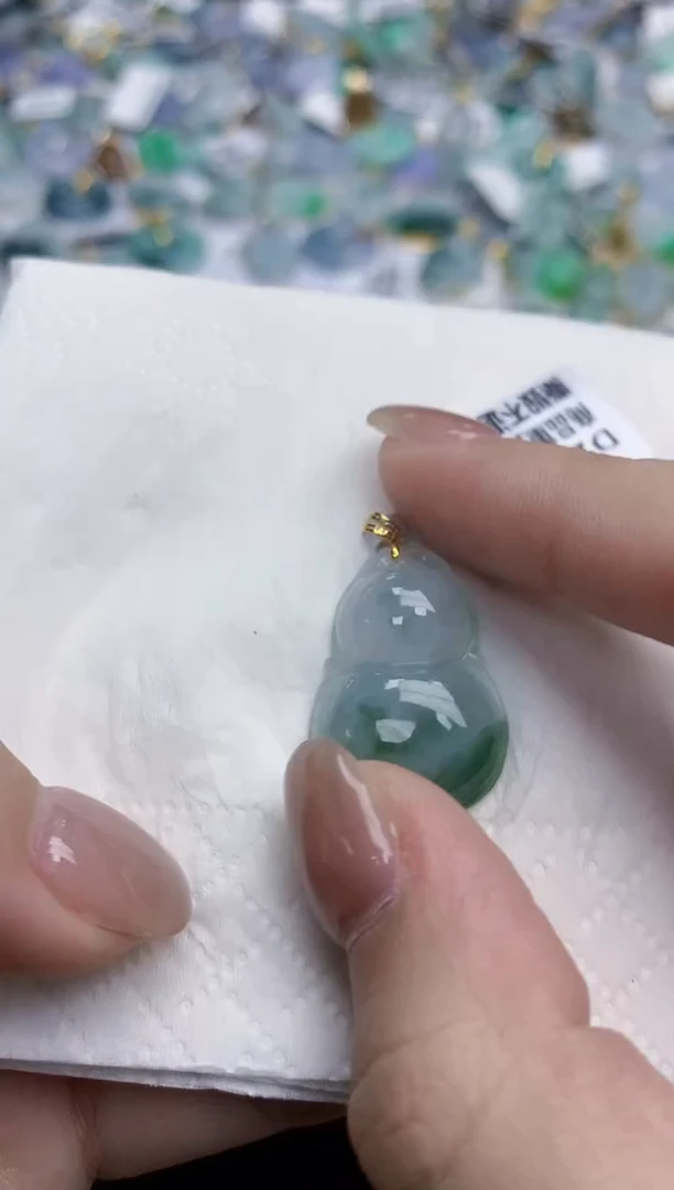 【闪购商品】翡翠颈饰18K金镶嵌天然缅甸翡翠A货