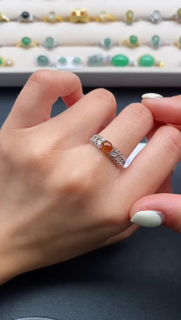 银S925镶嵌戒指翡翠222222+1