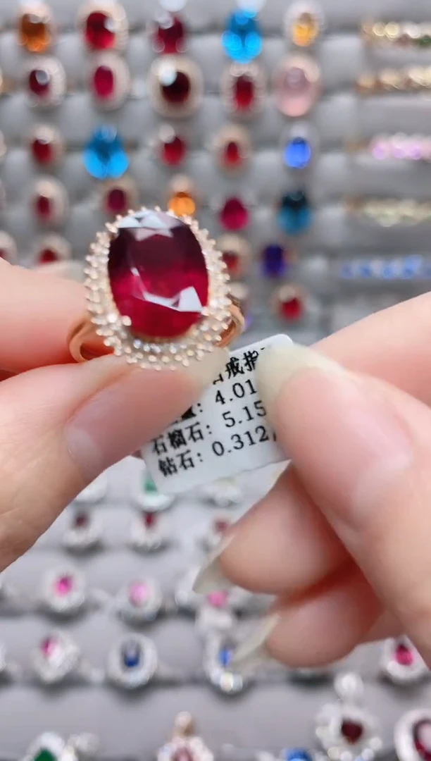 【闪购商品】石榴石18K金戒指18K金镶嵌.