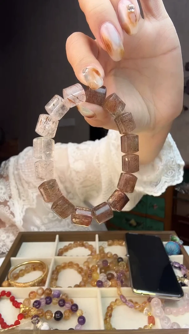 未镶嵌手链水晶黑金超七手串