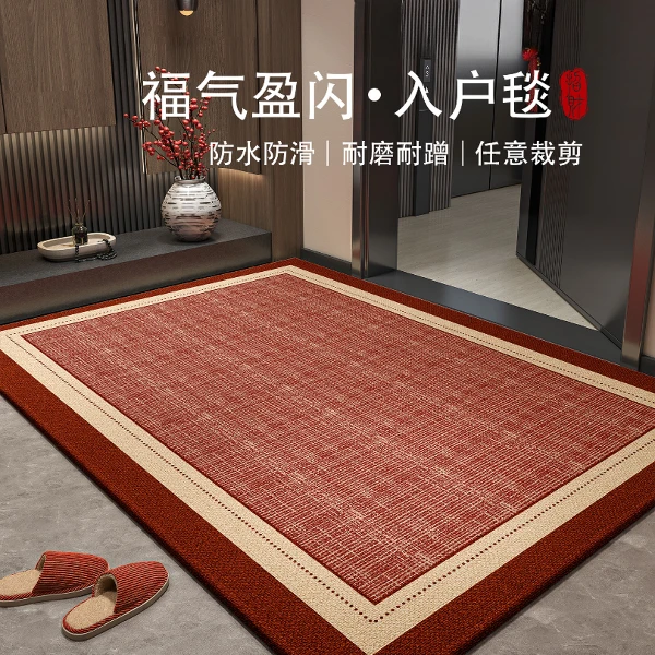 入户门垫2026年新款马年红色免洗可擦支持定制家用耐脏防滑玄关垫