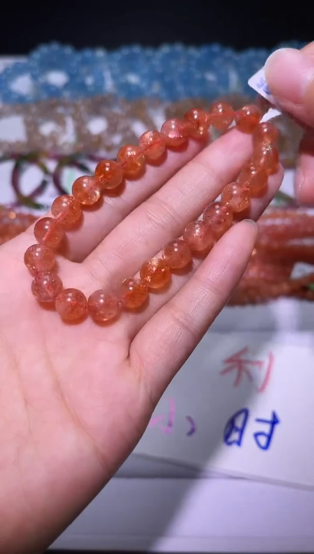 未镶嵌手链长石J005-8mm金太阳单圈-多样性发其一