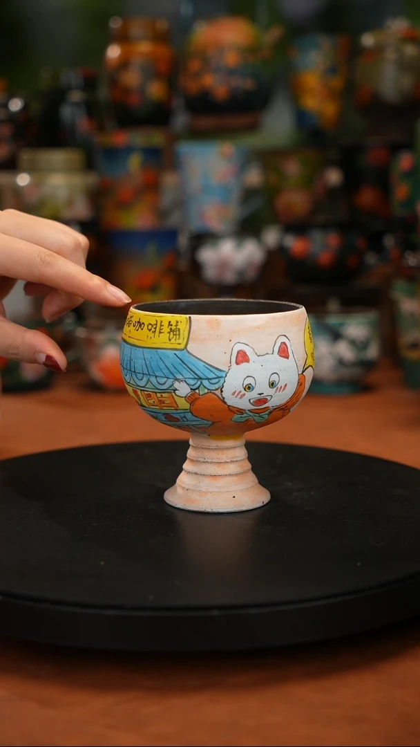 紫砂油画手绘釉 下彩微瑕