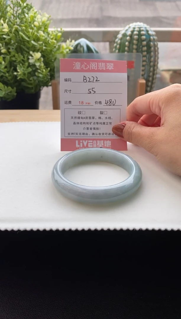 未镶嵌手镯翡翠55圈口 编码 B272