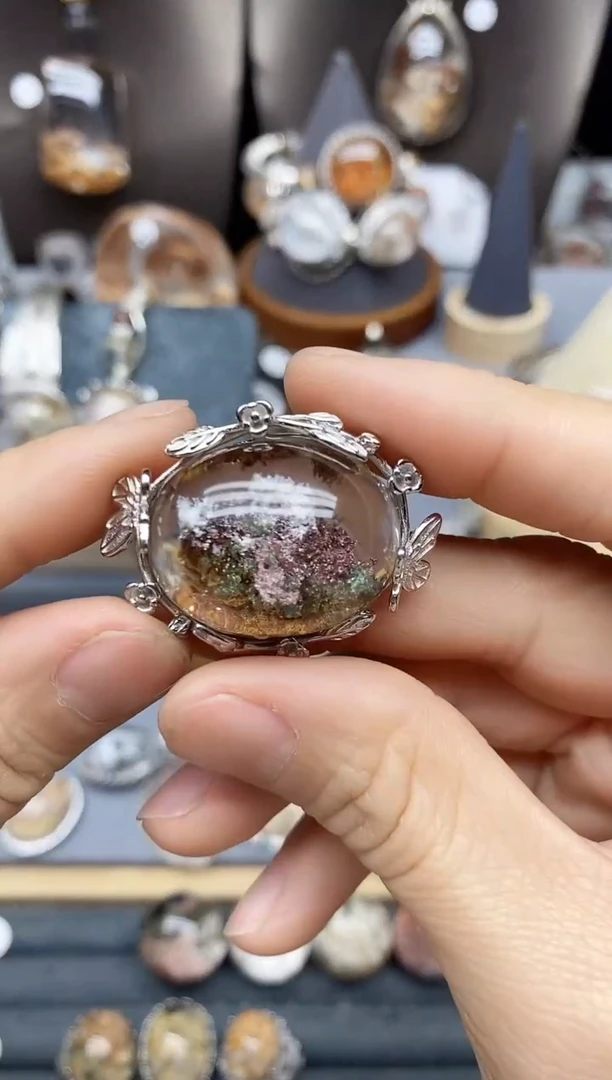 银S925镶嵌珠宝半成品水晶风*定制定制