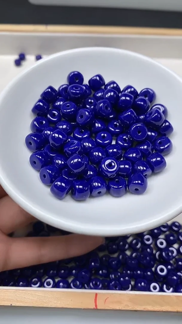 未镶嵌散珠玛瑙/玉髓A1943 青金蓝玛瑙7*8mm25个9.9元