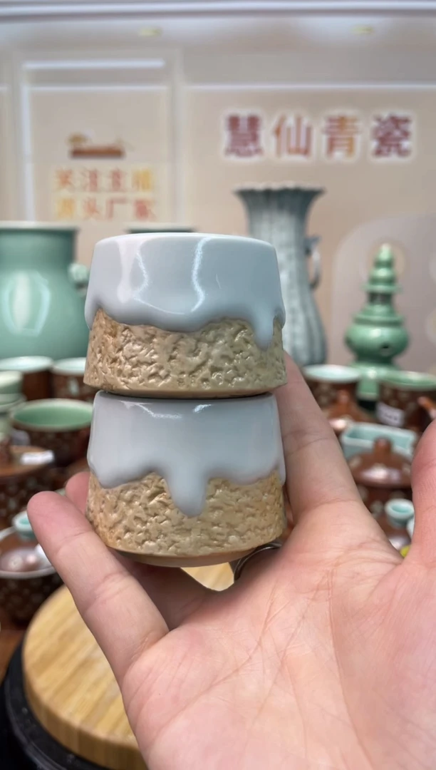 瓷纯手工 2个 特价福利 微瑕 慧仙青瓷