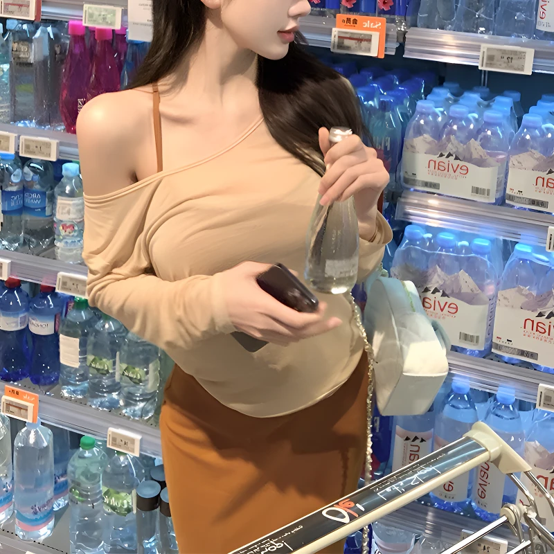 【散漫春色】新款薄款简约微透宽松慵懒休闲百搭罩衫长袖T恤上衣女