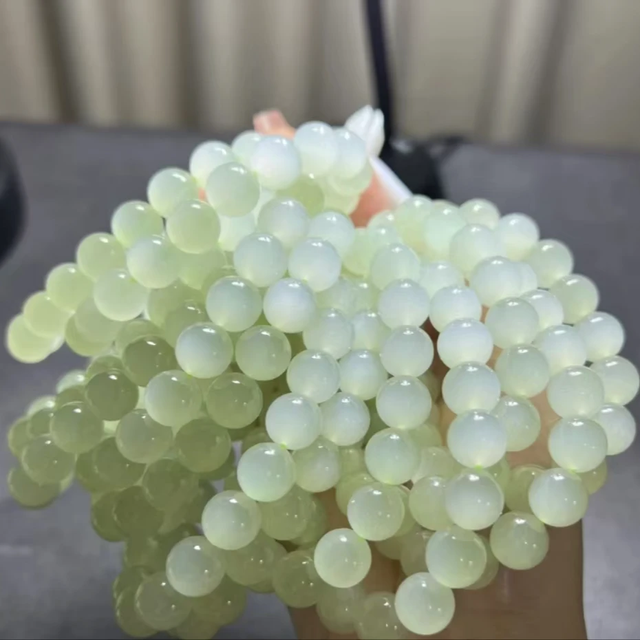 青海昆仑玉特色料高冰猫眼卡12MM单圈