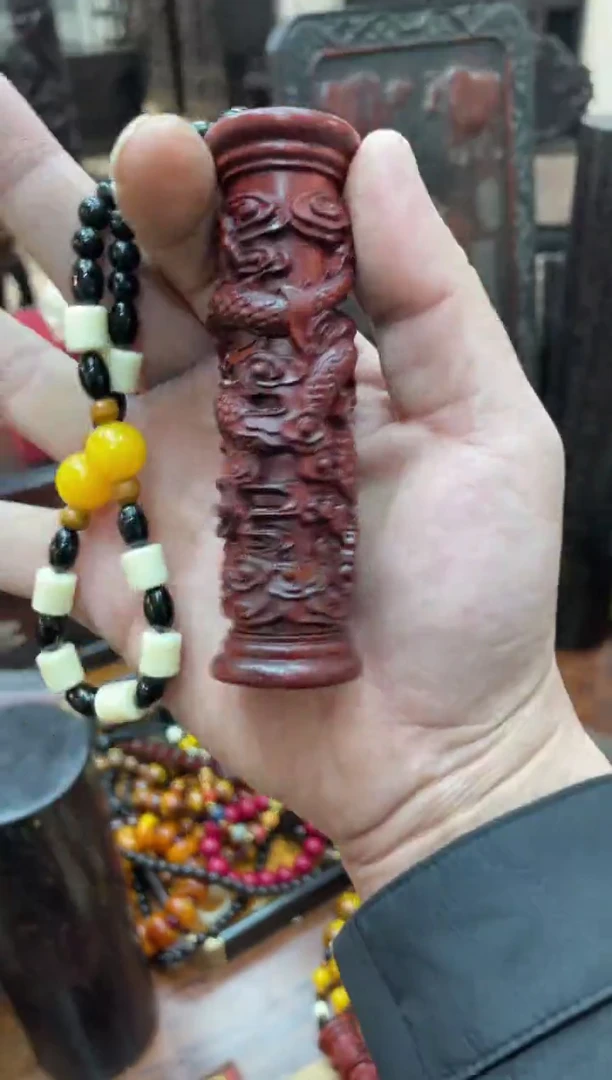 【闪购商品】木盘龙柱手把件啊啊啊