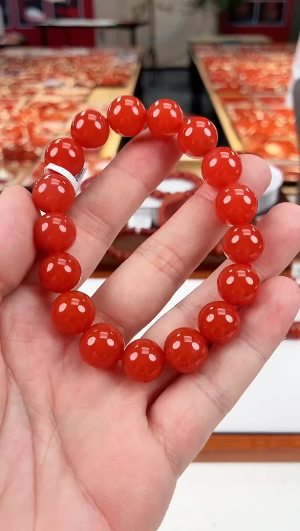 南红玛瑙冰红手串12+未镶嵌一个/条