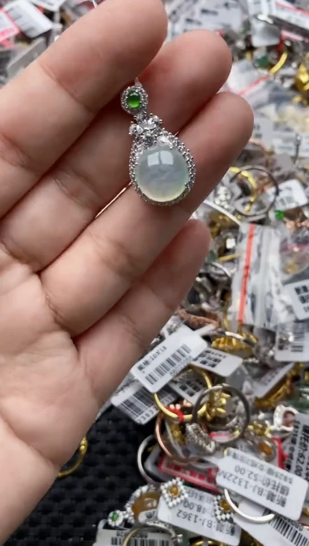 【闪购商品】翡翠戒指银S925镶嵌99999---5
