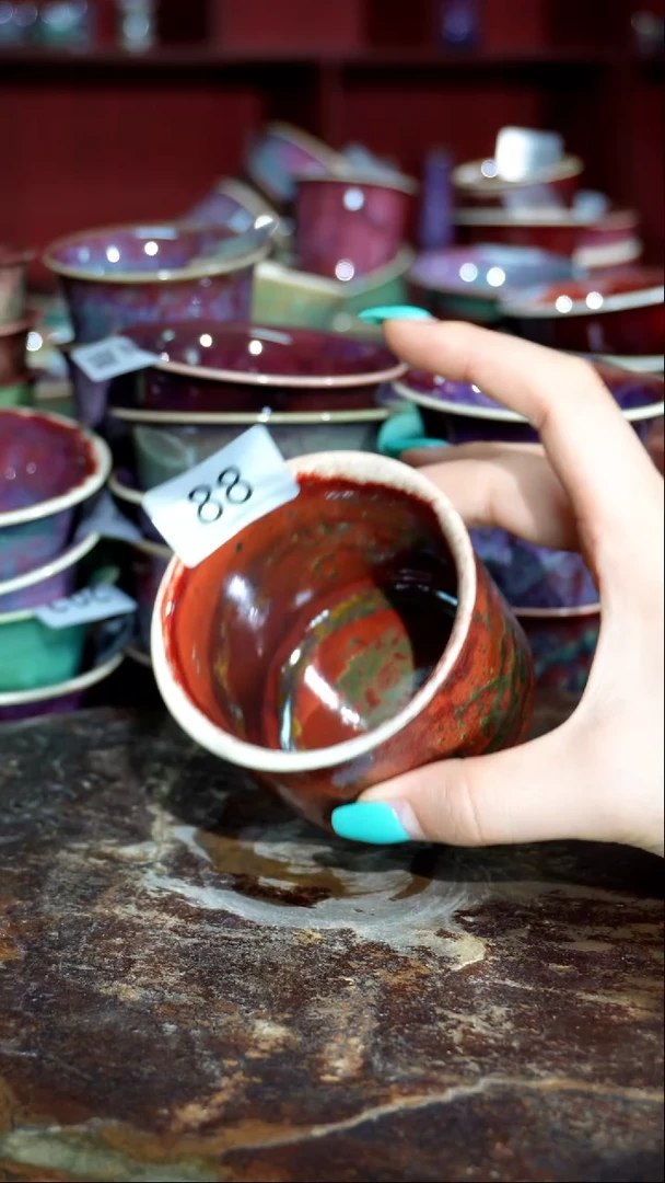 摆件 精品窑变钧瓷茶器