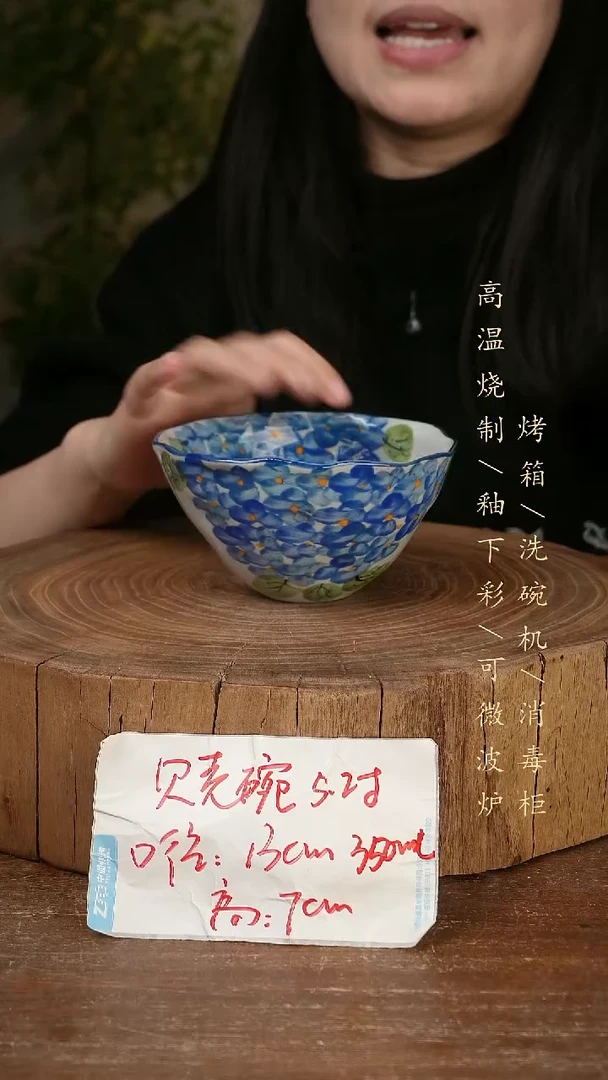 碗瓷景德镇手工手绘高温瓷釉下彩