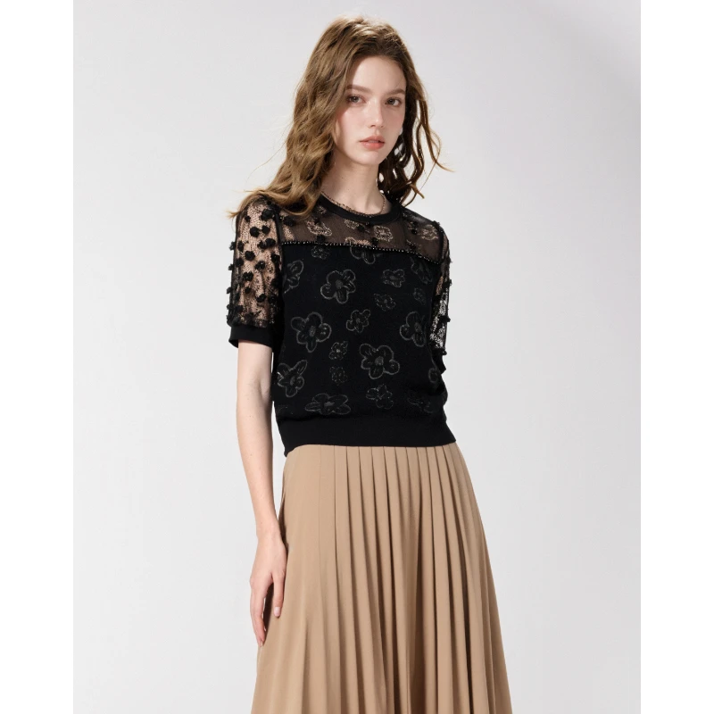 台湾品牌高端T恤春夏新款短袖时尚上衣 赫5683A