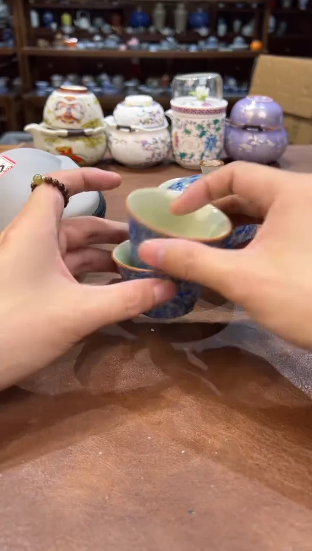 真的很便宜超好看会开片的旅行茶具