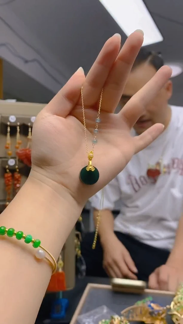 【闪购商品】翡翠耳饰合金0480翡翠锁骨链