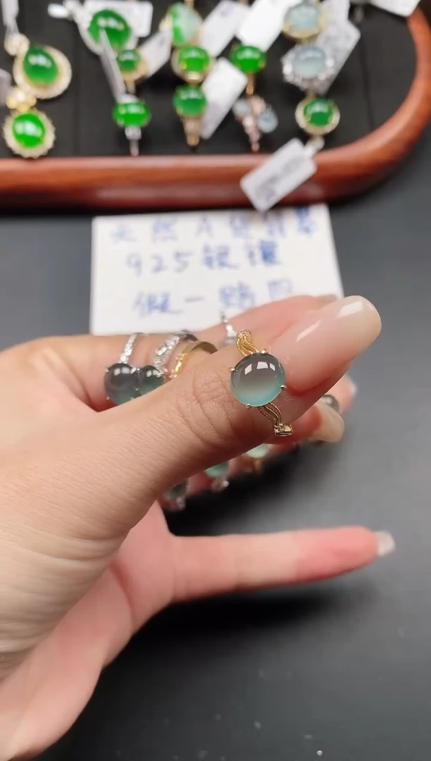 银S925镶嵌戒指翡翠111