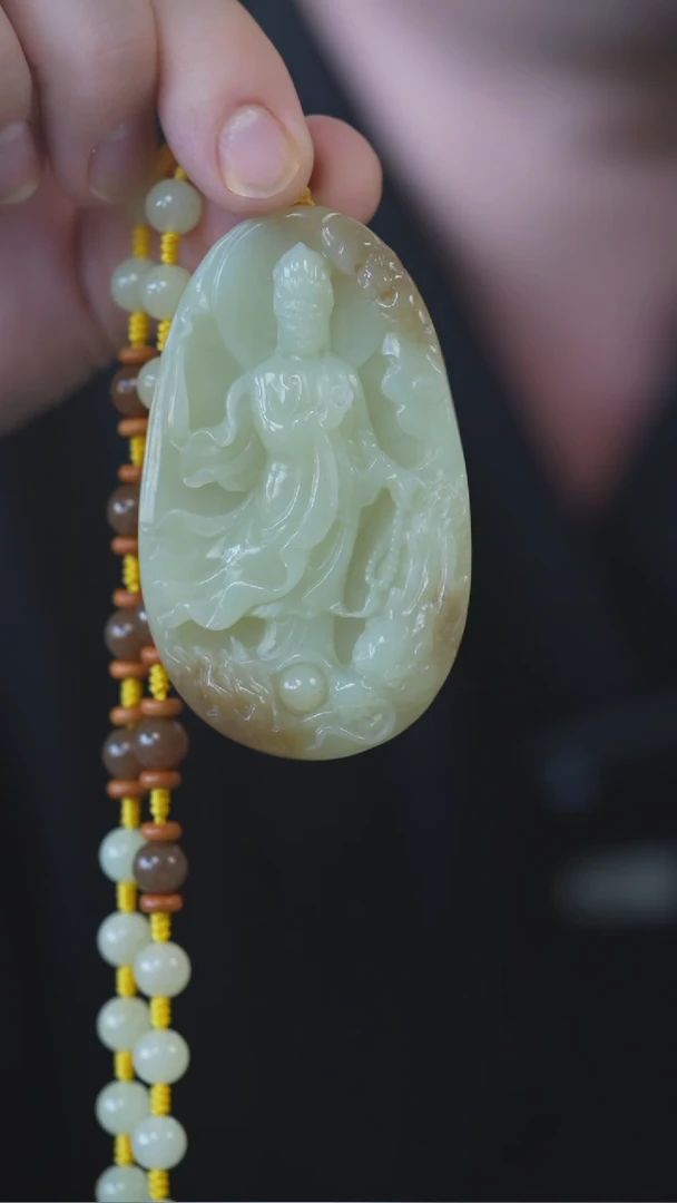 颈饰未镶嵌和田玉观音