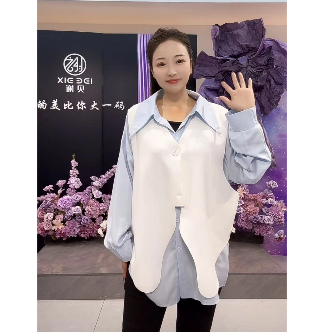 XIE4  韩版时尚衬衣马甲两件套8709
