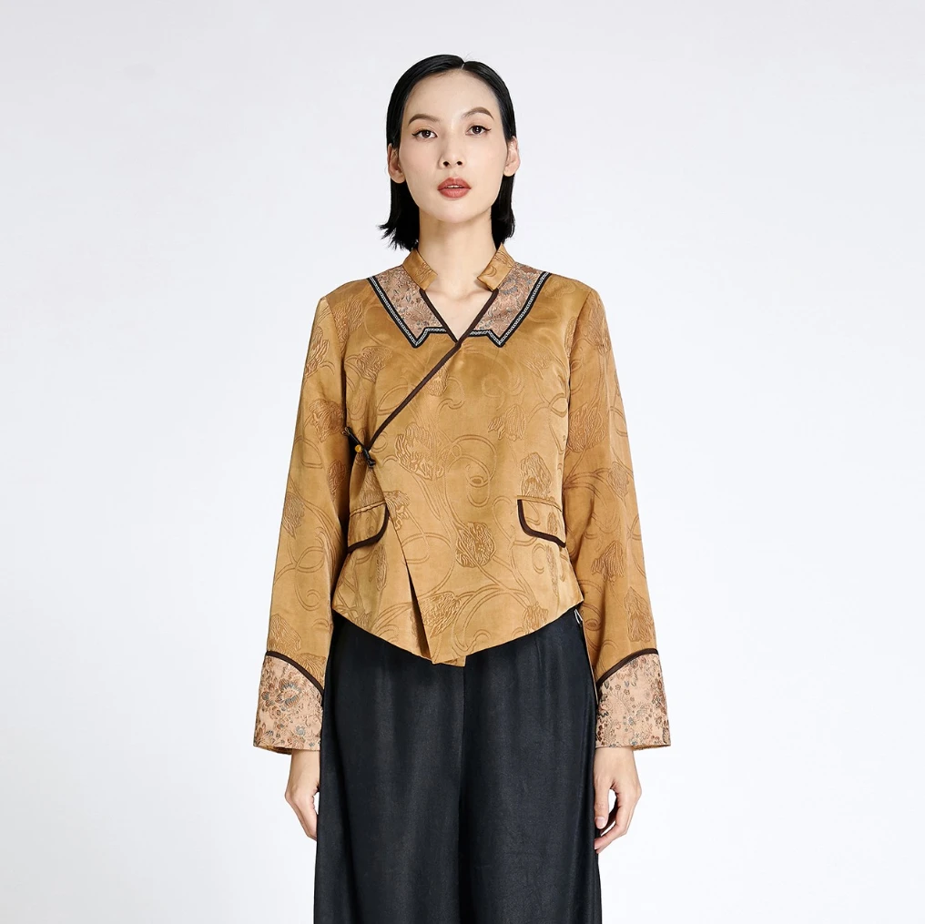 【栖香锦】“单衫杏子红，双鬓鸦雏色” 设计师款 上衣