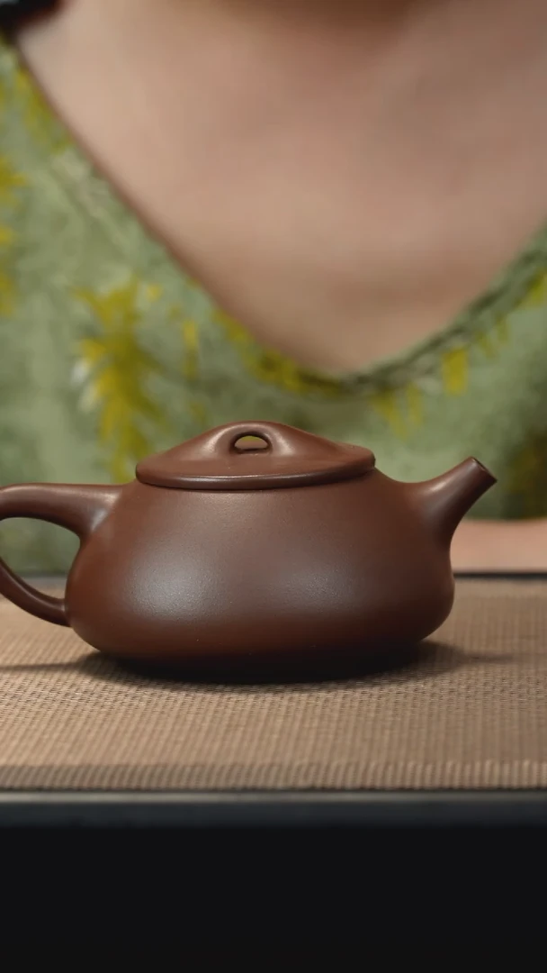 茶壶紫砂紫泥景舟石瓢180c微晃盖//*