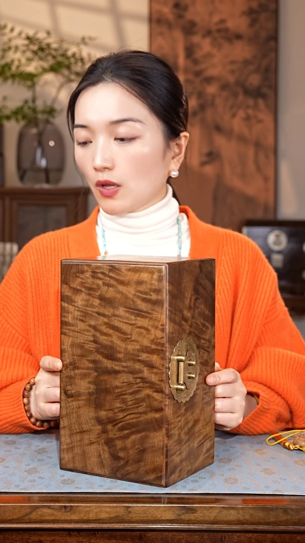 乌木类家具金丝楠阴沉木 一木一器  满纹首饰盒