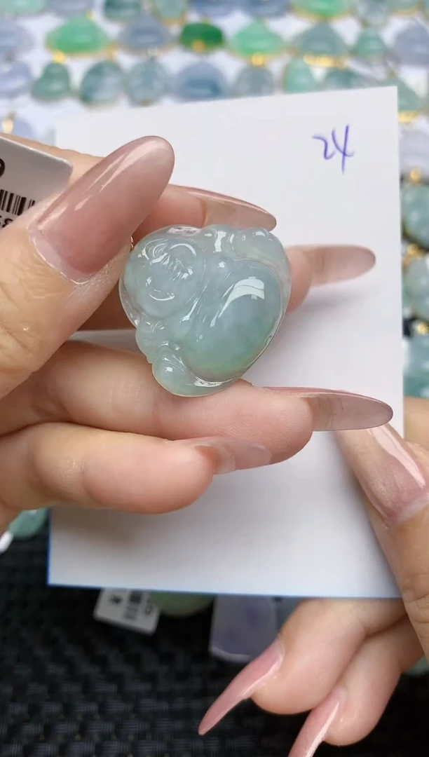 【闪购商品】翡翠颈饰18K金镶嵌天然A货翡翠 24