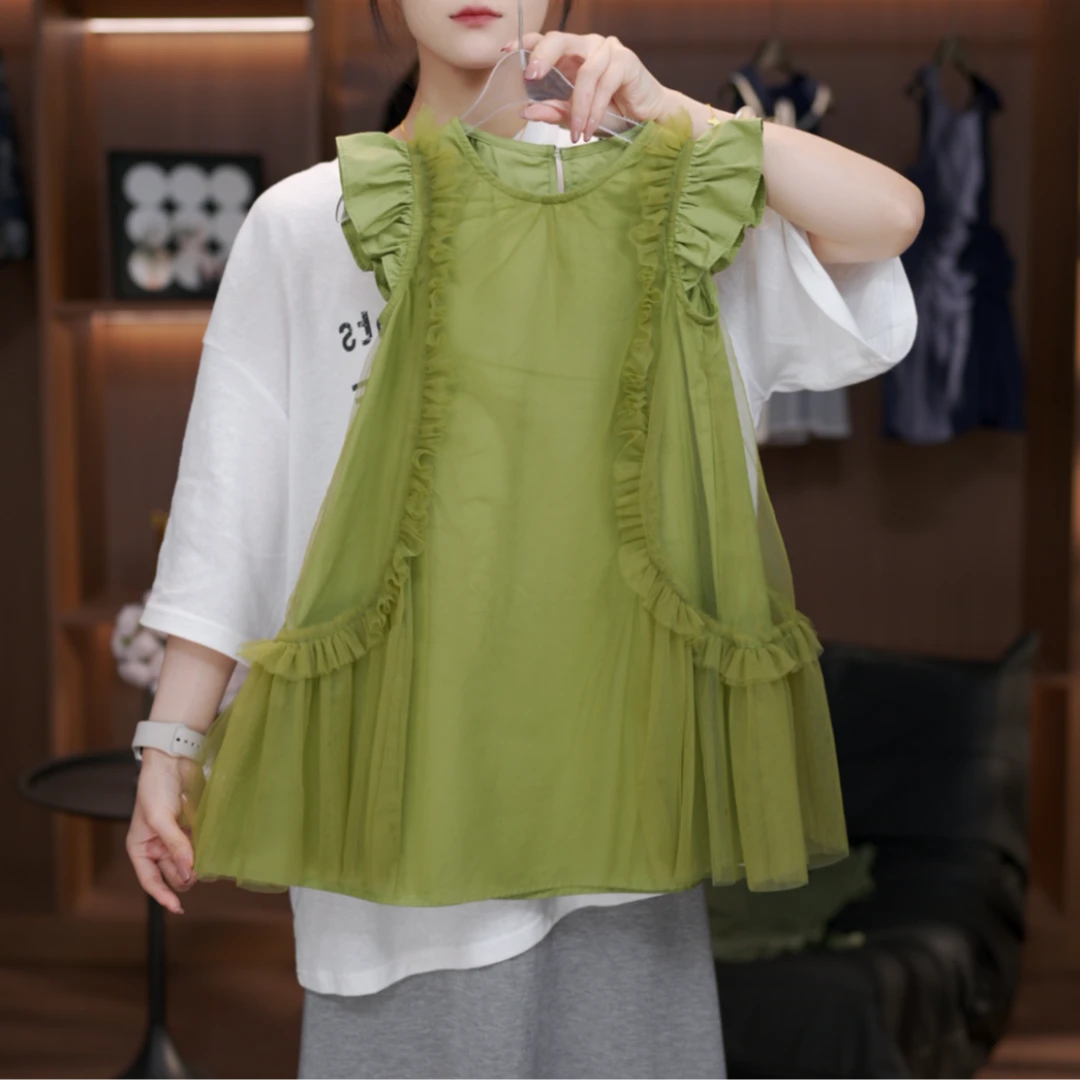 bufan【现货】复古高品质女童连衣裙夏季凉感小众设计感显瘦小女孩