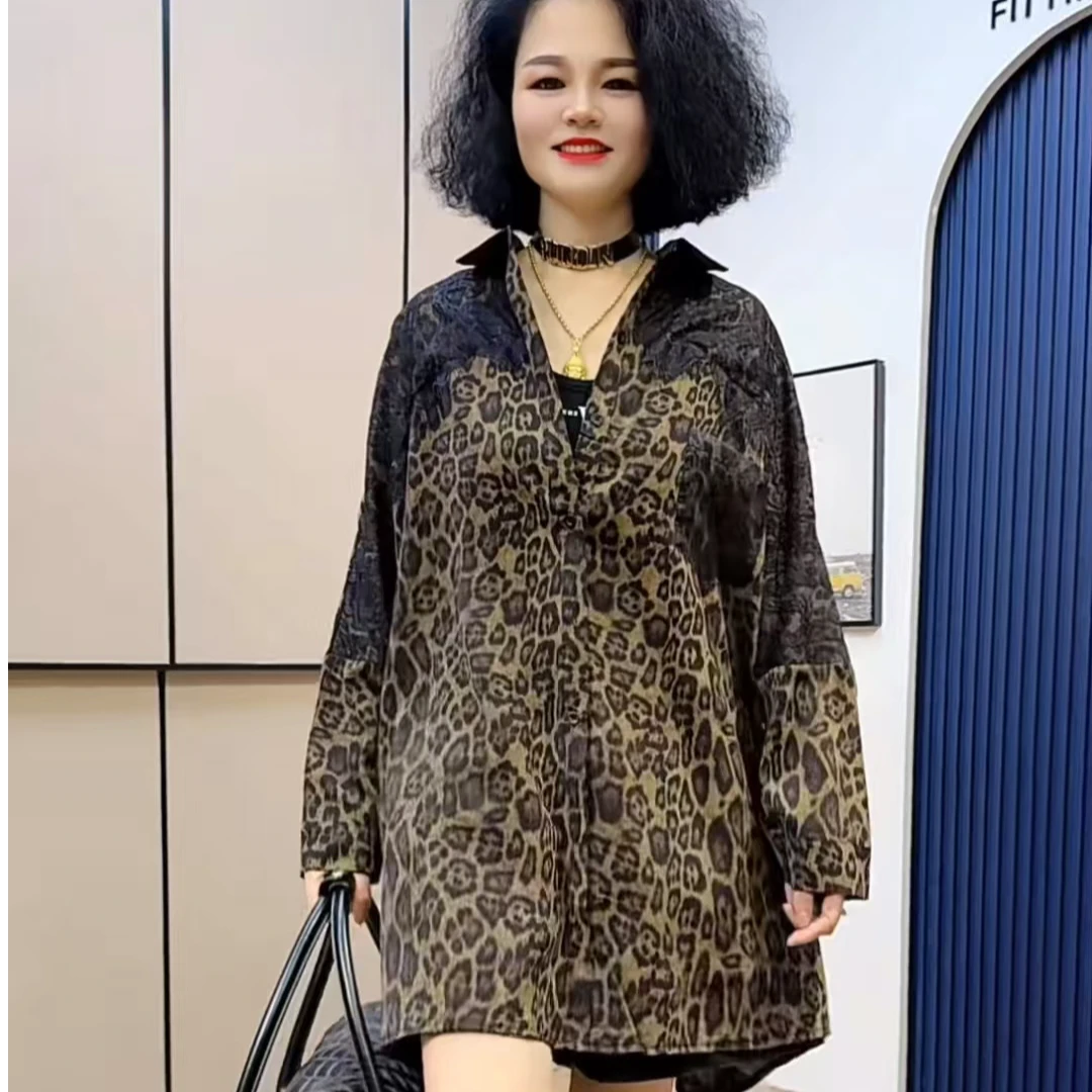 潮牌经典豹纹衬衫