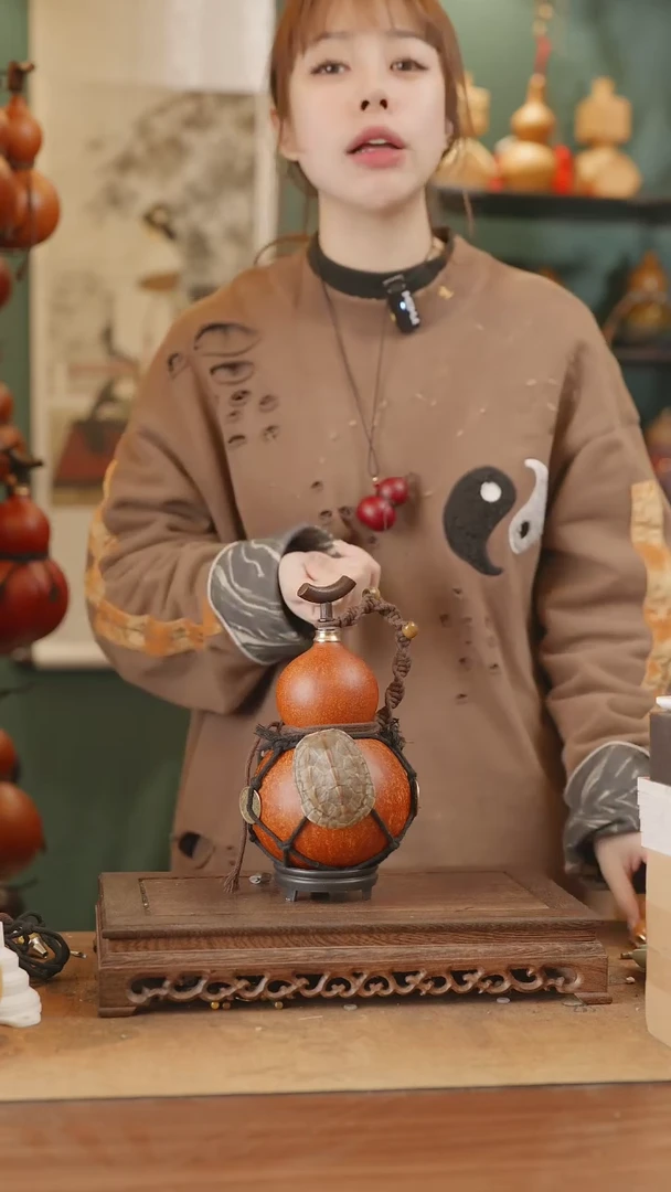 【闪购商品】74号精品天然大漆工艺防渗内胆酒葫芦~