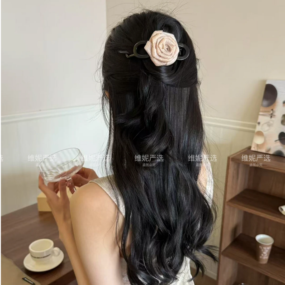 倾国倾城~复古干枯玫瑰扭扭夹简约优雅一字夹气质温柔美拉德头饰
