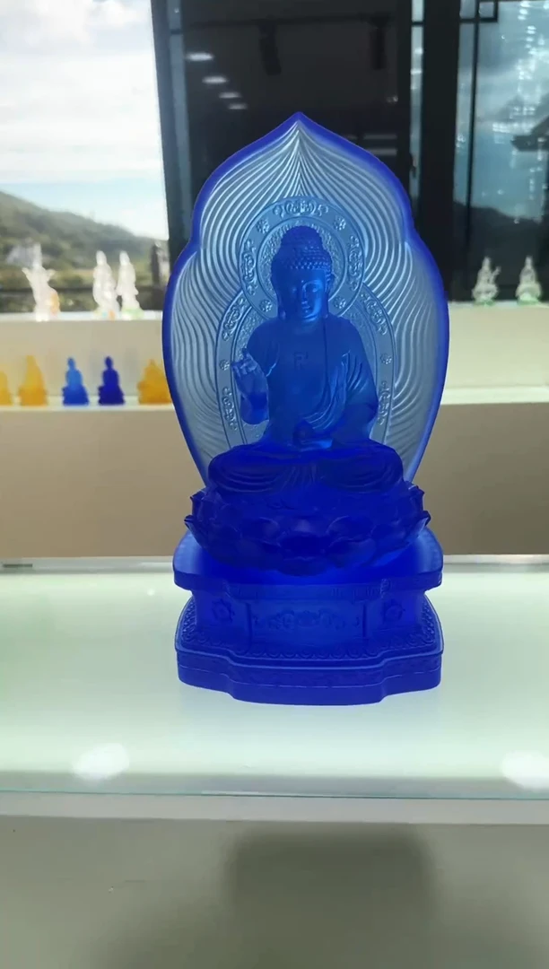 手工艺品琉璃买***腐古法琉璃药师